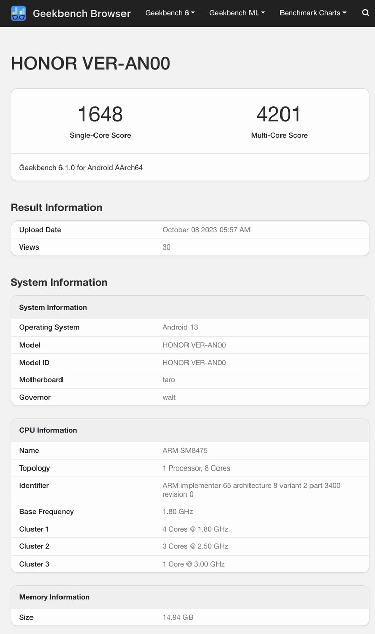 (Źródło obrazu: Geekbench)