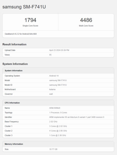 (Źródło obrazu: Geekbench)