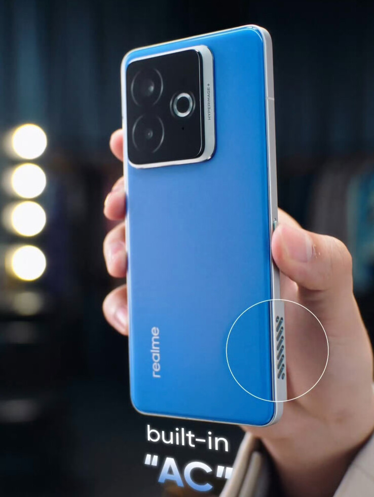 Obecny prototyp "wbudowanego AC" Realme. (Źródło: Digital Chat Station via Weibo)
