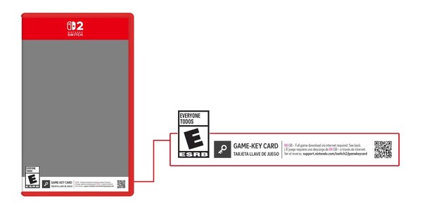 Przykład opakowania karty Nintendo Switch 2 Game-Key Card. (Źródło obrazu: Nintendo)