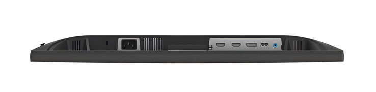 Opcje wejściowe obejmują jedno złącze DisplayPort oraz dwa złącza HDMI.