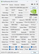 GPU-Z: Grafika Nvidia