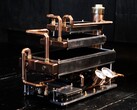 Miedziane rury i manometry nadają komputerowi od Billet Labs steampunkowy wygląd.