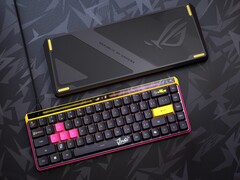 Nowy Asus ROG Falchion Ace HFX ZywOo Edition charakteryzuje się odświeżonym designem z żółtymi i różowymi akcentami. (Źródło obrazu: Asus)