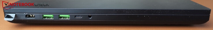 Po lewej: zasilanie, 2x USB-A 3.2 Gen 2, USB-C 3.2 Gen 2 (PD), zestaw słuchawkowy 3,5 mm