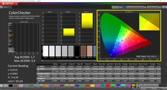 CalMAN ColorChecker (profil: sRGB, docelowa przestrzeń kolorów: sRGB)