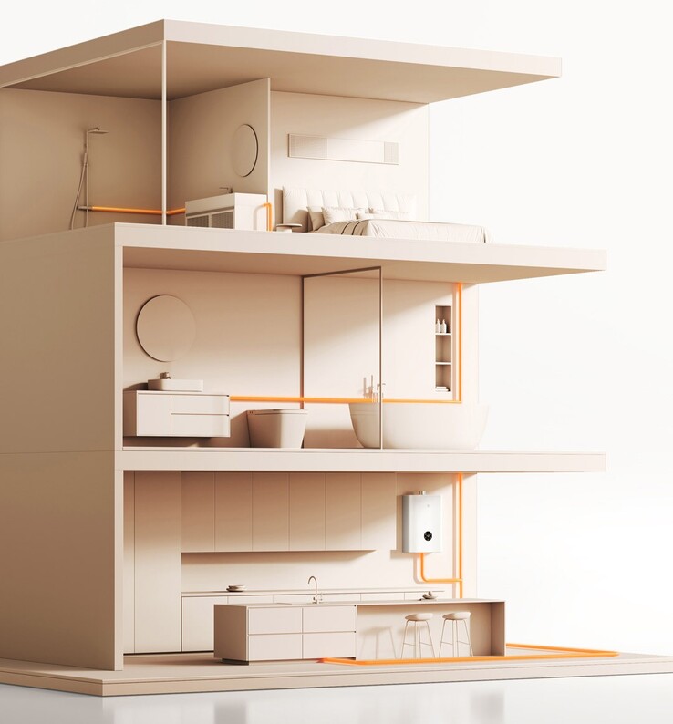 Inteligentny gazowy podgrzewacz wody Xiaomi Mijia 2 Constant Temperature Zero Cold Water 16L edition. (Źródło obrazu: Xiaomi)