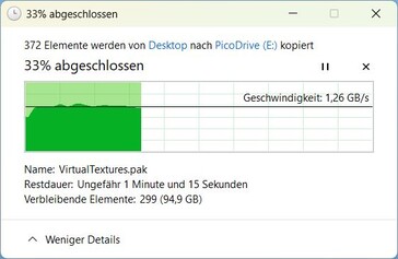 Rozpoczęcie kopiowania do ok. 40 s: 1.3 GB/s