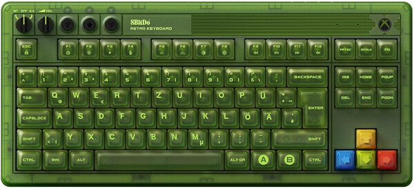 klawiatura mechaniczna 8BitDo Retro 87 Xbox Edition DE. (Źródło obrazu: 8BitDo)