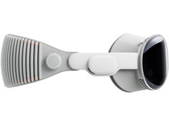 Obraz promocyjny zestawu słuchawkowego rzeczywistości mieszanej Vision Pro firmy Apple z urządzeniem prezentowanym na białym tle. (Źródło zdjęcia: Apple)