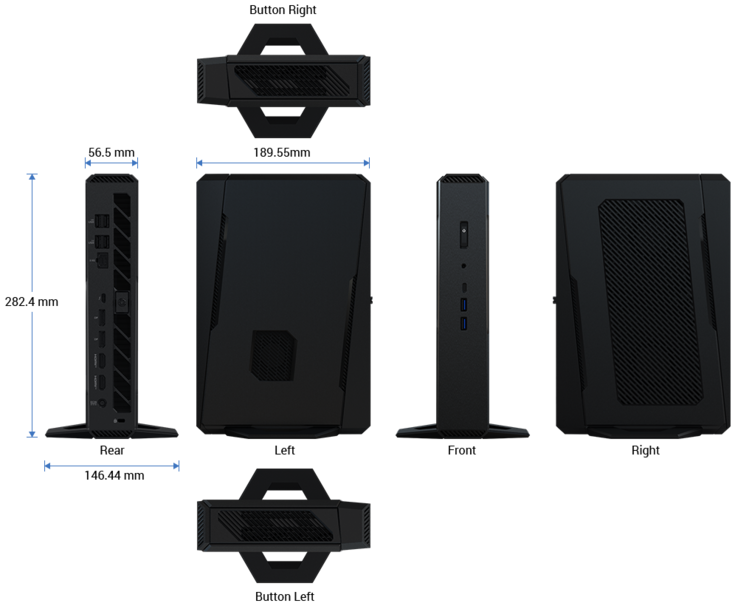Wymiary Asus NUC 15 Performance (źródło obrazu: Asus)