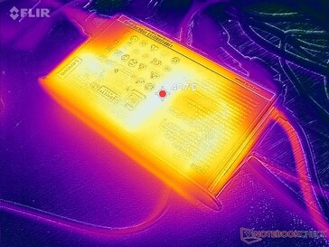 Zasilacz sieciowy może osiągnąć temperaturę ponad 40 C podczas pracy z wymagającymi obciążeniami, takimi jak gry