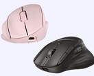 Mysz HP Tilt Ergonomic Mouse 720M i mysz bezprzewodowa HP Ultra-Fast Scroll Wireless Mouse mają superkondensatory zamiast baterii. (Źródło zdjęcia: HP)