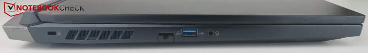 Po lewej: Kensington, LAN, USB-A, port słuchawkowy
