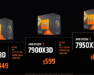 AMD twierdzi, że Ryzen 9 7950X3D komfortowo pokona Core i9-13900K w grach. (Źródło: AMD)