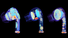 AirPods Pro 2 obok dwóch podróbek od lewej do prawej. (Źródło zdjęcia: Lumafield & @JonBruner)