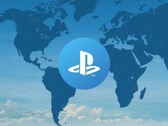Logo konta PlayStation widoczne na mapie świata