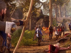 Obraz przedstawiający bitwę pomiędzy kilkoma rycerzami. (Źródło obrazu: Steam)