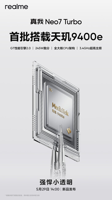 ...i chipset. (Źródło: Realme via Weibo)
