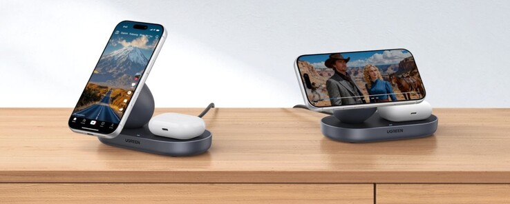 Magnetyczna ładowarka bezprzewodowa Ugreen 15W 2-w-1. (Źródło zdjęcia: Ugreen)