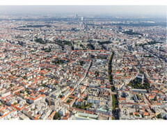 Widok z góry na niektóre dzielnice miejskie - stolica Austrii inwestuje w przyjazne dla klimatu systemy grzewcze (źródło zdjęcia: miasto Wiedeń) 