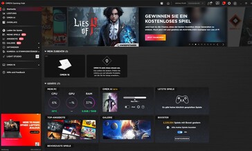 Nawet ekran główny Omen Gaming Hub jest mocno przeładowany