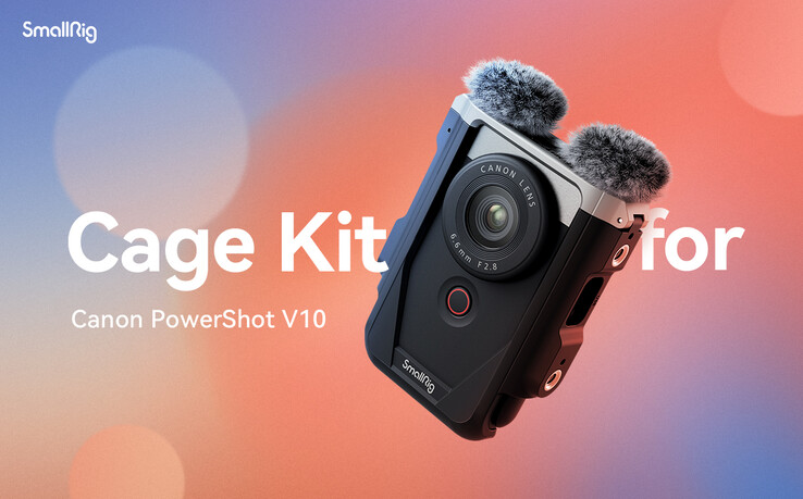 Zestaw SmallRig Canon PowerShot V10 Cage Kit wygląda jak dom na kieszonkowym aparacie. (Źródło zdjęcia: SmallRig)