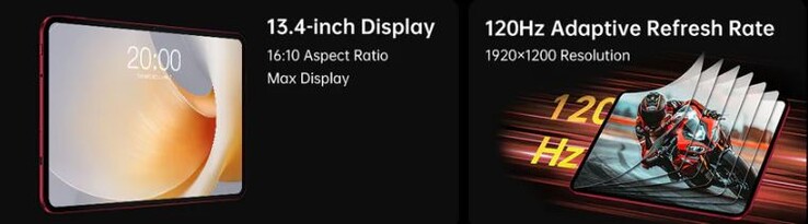 Duży tablet Android ma ekran 120 Hz (źródło obrazu: Teclast)