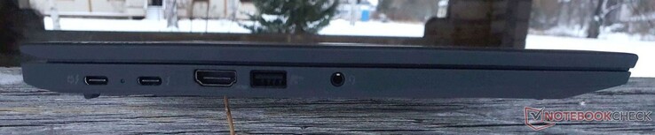 Po lewej: 2x Thunderbolt 4, HDMI 2.0b, USB-A 3.2 Gen 1, gniazdo audio