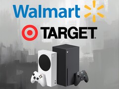 Logo Walmart i Target widoczne nad konsolami Xbox (źródło zdjęcia: Walmart, Target, Xbox Wire z poprawkami)
