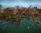 Obraz przedstawiający miasto w grze Kaiserpunk, która jest obecnie przeceniona o 50% na Steamie.