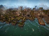 Obraz przedstawiający miasto w grze Kaiserpunk, która jest obecnie przeceniona o 50% na Steamie.