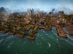 Obraz przedstawiający miasto w grze Kaiserpunk, która jest obecnie przeceniona o 50% na Steamie.