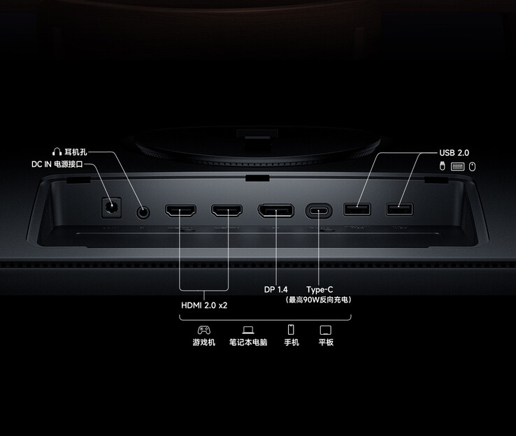 Porty łączności monitora Redmi A27U 2026 Type-C (źródło obrazu: Xiaomi)