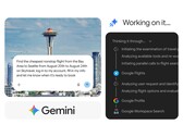 Gemini Spark przetwarza zapytanie dotyczące rezerwacji lotu w przeglądarce Chrome i uruchamia proces rezerwacji