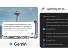 Gemini Spark przetwarza zapytanie dotyczące rezerwacji lotu w przeglądarce Chrome i uruchamia proces rezerwacji