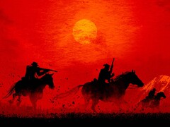 Sylwetka postaci z Red Dead Redemption 2 na koniu. (Źródło obrazu: Rockstar)