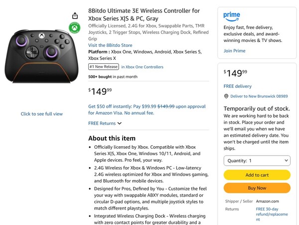Kontroler jest chwilowo niedostępny w serwisie Amazon.