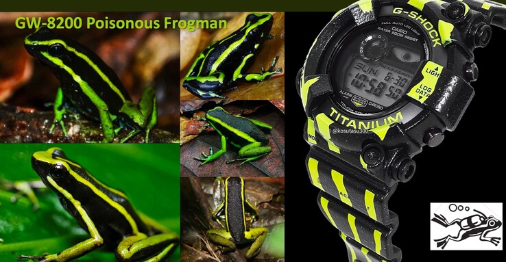 Prawdopodobnie wyciekło zdjęcie zegarka Casio Frogman GW-8200TPF Poison Dart Frog (po lewej). (Źródło zdjęcia: Kosutasu300 via Instagram)