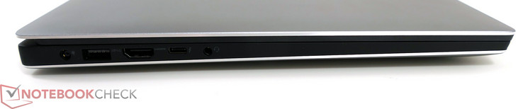 lewy bok: gniazdo zasilania, USB 3.0, HDMI, USB 3.1 typu C, gniazdo audio