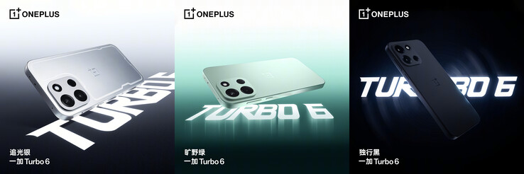 Trzy opcje kolorystyczne Turbo 6 (źródło obrazu: OnePlus)