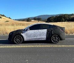 Model Y 2026 Performance w kamuflażu muła testowego. (Źródło zdjęcia: ConfidentImage4266/Reddit)