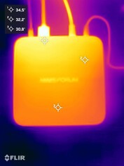 Minisforum AI X1 podczas testu obciążeniowego (górna strona)