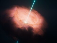 Koncepcyjny obraz przedstawiający jądro galaktyki Circinus (źródło obrazu: NASA, ESA, CSA i STScI)