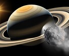 Ilustracja przedstawia asteroidę trojańską podążającą za Saturnem. (Źródło zdjęcia: Robert Lea - Canva)