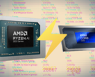 Procesor Core Ultra 7 255H "Arrow Lake-H" może pochwalić się imponującą wydajnością jednowątkową. (Źródło obrazu: AMD, Intel, Passmark, edytowane)