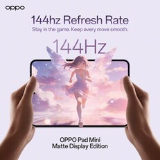 Wyświetlacz 144 Hz Oppo Pad Mini