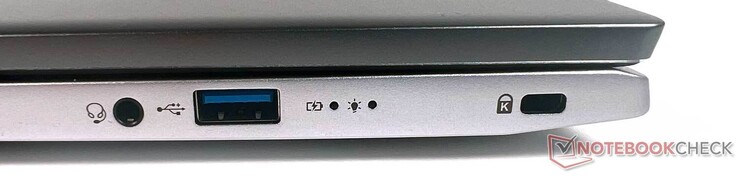 Po prawej: 1x jack 3,5mm, 1x USB typ-A 3.1 gen. 1, 1x Kensington