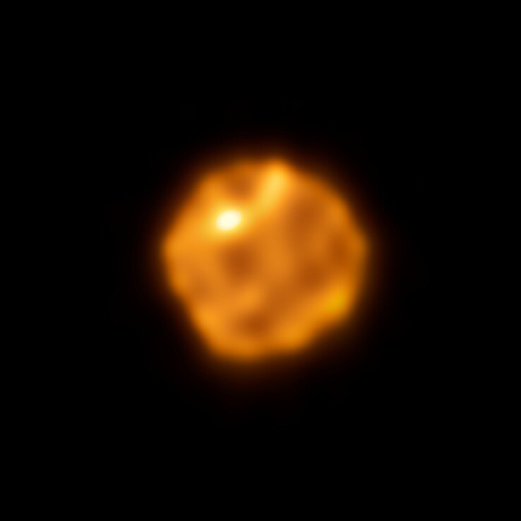 Zdjęcie wykonane przez teleskop ALMA przedstawiające gwiazdę Betelgeuzę.