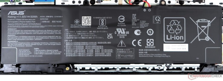 Bateria VivoBook 15X o pojemności 50 Whr oferuje bardzo dobry czas pracy